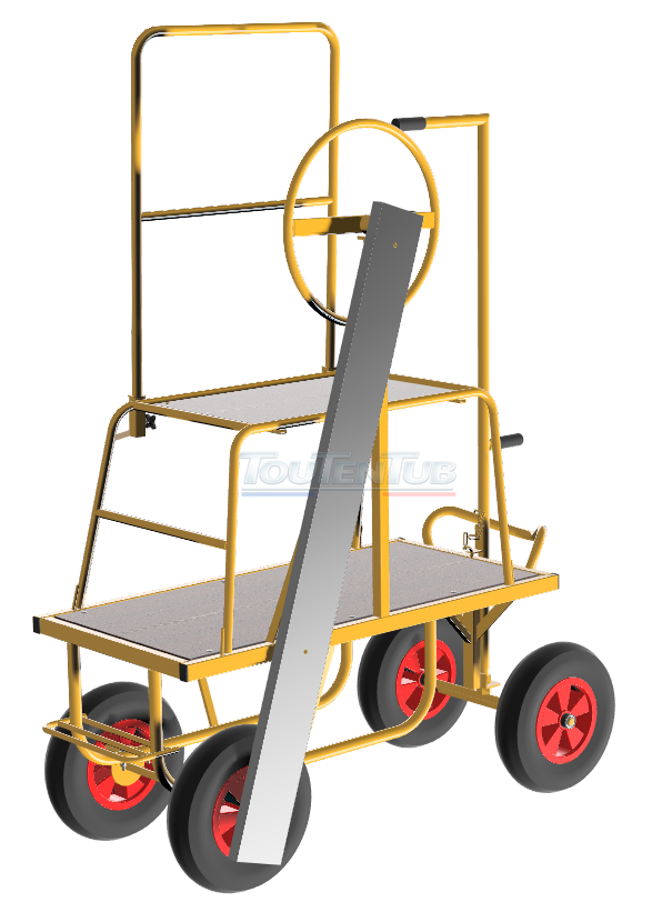 Chariot à volant sur roues