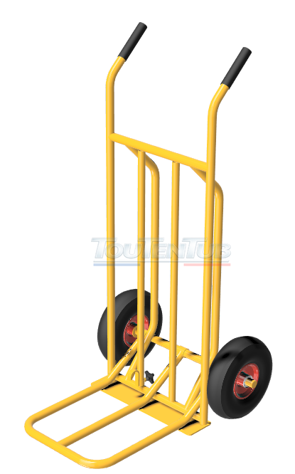 Diable à bavette repliable roues gonflables