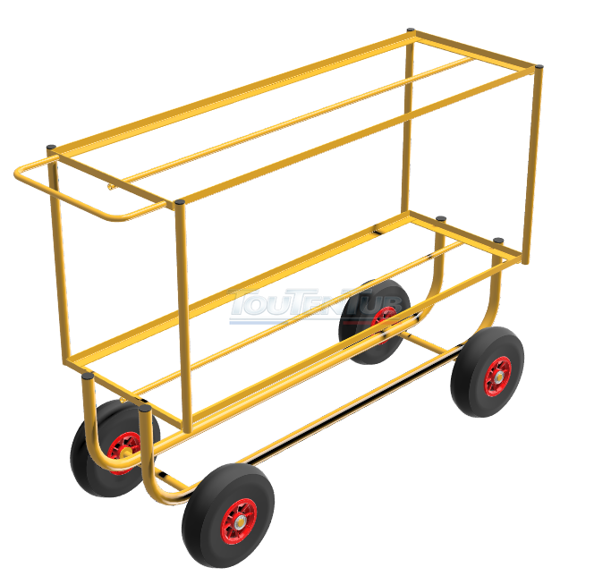 Landau de récolte fraise hors sol 2 plateaux en long