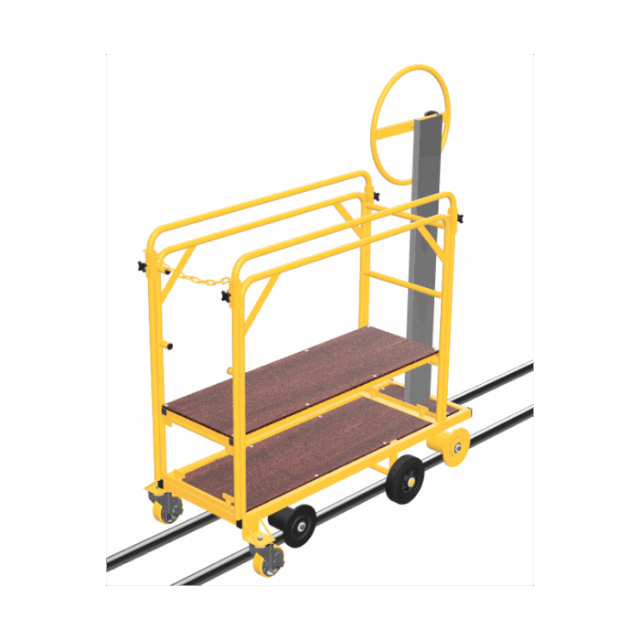 Chariot à volant sur rails