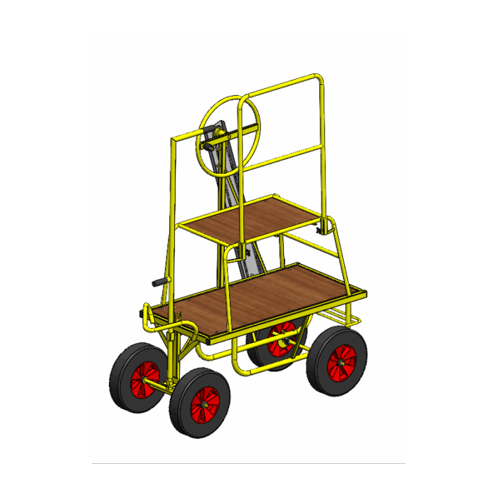 Chariot à volant sur roues