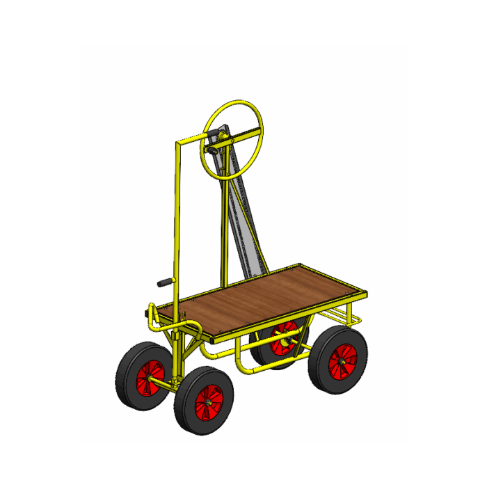 Chariot à volant sur roues sans réhausse